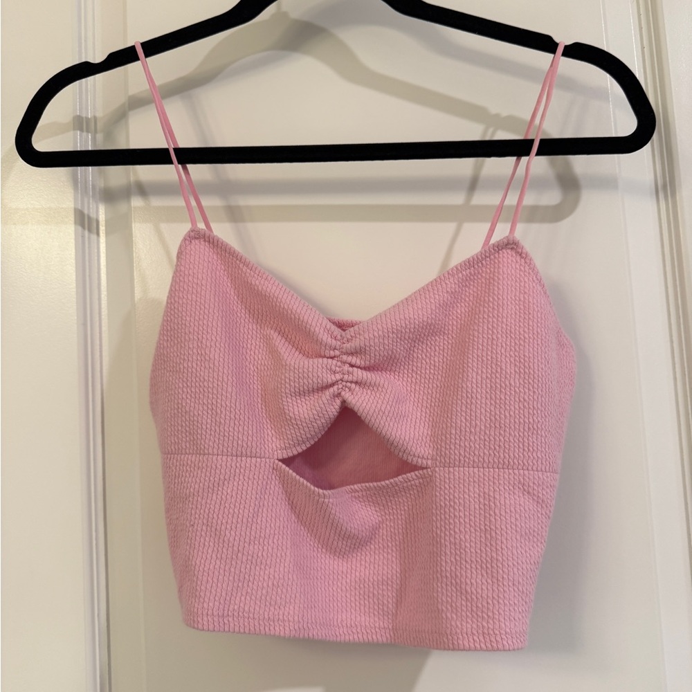 PacSun Pink Textured Crop Top